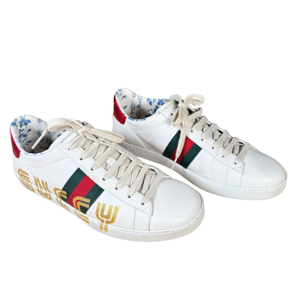 Gucci Ace Low "Guccy" Women's Sneakers White Size EU 40 US 10